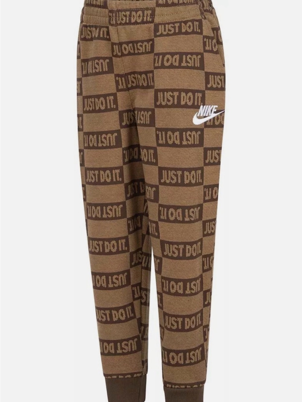Nike Brown Checker 'Just Do It' Logo Joggers